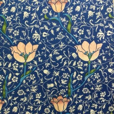 PAPER NAPKINS PK 20 WILLIAM MORRIS FLOWER AND LEAVES ORANGE BLUE DECOUPAGE 3PLY - image 1 of 2