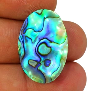 27 KT NATÜRLICHER AMMOLITH FEUER SELTEN ABALONE MUSCHEL OVAL CABOCHON EDELSTEIN BL-326 - Bild 1 von 5
