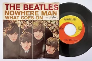 Rock 45 Picture Sleeve ~ Beatles "Nowhere Man / What Goes On" Capitol ~ VG+ 1 - Imagen 1 de 2