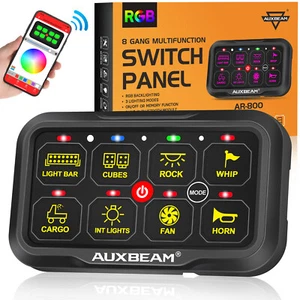 Kit de panel de interruptor de 8 velocidades AUXBEAM RB80 AR-800 RGB LED táctil Bluetooth APP Control - Imagen 1 de 14