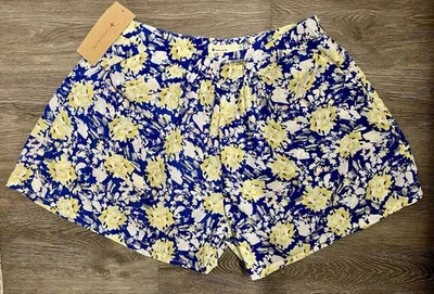 Pantalones Cortos Florales Paper Crane Azul y Amarillo | Talla Grande (NUEVO CON ETIQUETAS) Foto 1 de 4