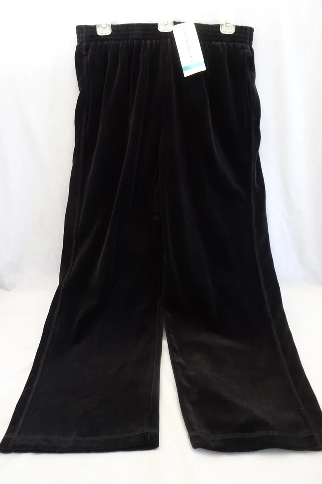 Женские бархатные черные брюки Alfred Dunner размер 16P зона комфорта НОВЫЕ - Изображение 1 из 4