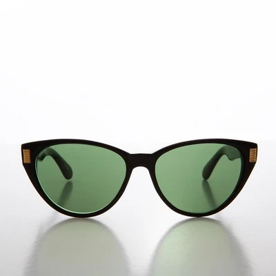 Gafas de sol negras años 80 ojo de gato con detalles dorados - Juno Foto 1 de 3