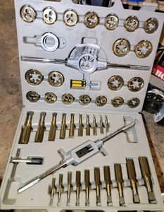 Pittsburgh Tap and Die Set 45 Piece - Titanium Nitride SAE - Picture 1 of 4