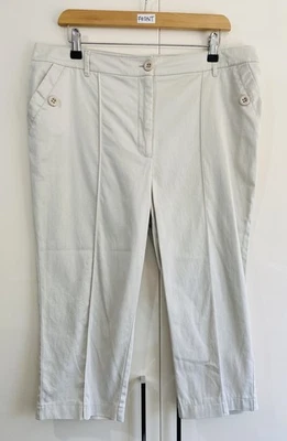 Papaya Women's Cropped Trousers Size 16 Stone Beige Summer Smart Casual - Image 1 of 4