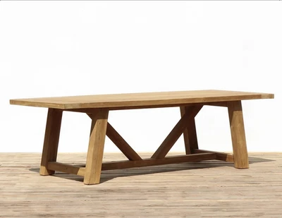 SUSTAINABLE FURNITURE UK LTD 2.6m Reclaimed Teak Bali Outdoor Dining Table