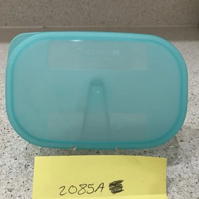 TUPPERWARE Modular Mates 2085A Azul Translúcido Pequeña Tapa Rectangular Foto 1 de 2