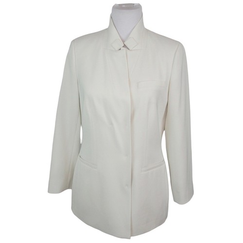 Giacca blazer da ufficio WORTH Off White collo mandarino donna taglia 8