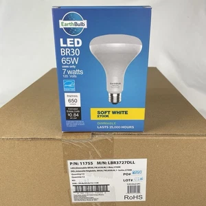 NEW EarthBulb LED Light Bulbs BR30 65W 650Lm Soft White 2700k Dimmable 12 Pk LOT - Picture 1 of 6