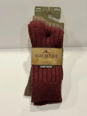 Calcetines de campamento punta dorada talla grande zapato adulto 6-12,5 colección exclusiva bronceado granate Foto 1 de 2