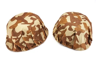 Paquete de 2 cascos camuflados militares para niños de plástico con correas para la barbilla Foto 1 de 4
