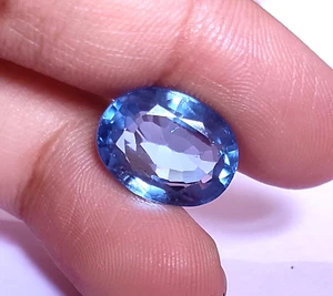 Piedra preciosa natural de aguamarina azul océano corte ovalado brasileño certificado 7,80 quilates - Imagen 1 de 7