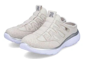 Zapato bajo Rieker beige textil malla zapatillas zapatillas zapatillas zueco - Imagen 1 de 7