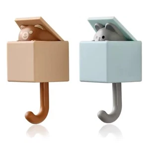 2 Pcs Cute Key Holder Hooks Creative Adhesive Wall Hooks for Hanging Keys Bag... - Picture 1 of 6