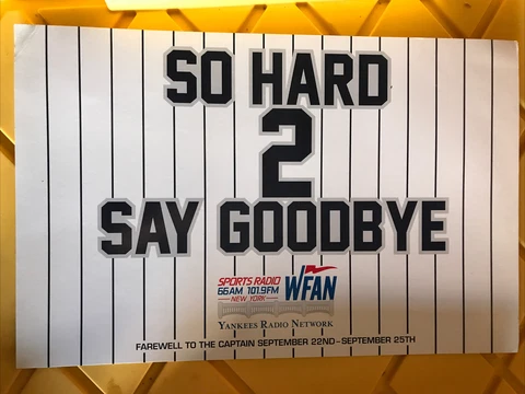 New York Yankees Derek Jeter Retirement Day WFAN Yankee Stadium Poster 11x17 Cover