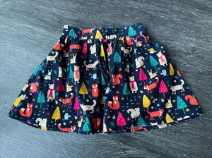 Lily + Grace Childrens Corduroy Skirt - Navy with Woodland Animal Print Age 3-4 - Picture 1 of 9