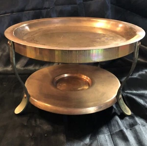 VTG Bazar Francais 666 New York Copper Chafing/Serving/Warming Stand And Plate - Picture 1 of 12