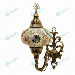 Turkish Moroccan Mosaic Tiffany Style Wall Sconce Light Night Lamp - Free Bulb - Picture 1 of 7