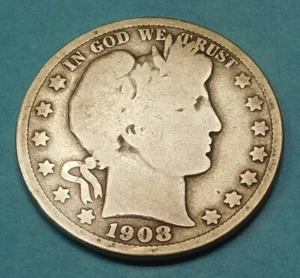 1908-d FRISEUR HALF DOLLAR - SILBER - Bild 1 von 2