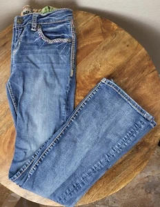 Adiktd Jeans Womens Blue Thick Stitch Low Rise Boot Cut See Photos 4 Measurment - Picture 1 of 12