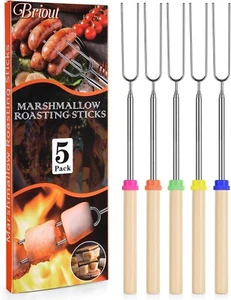 Bastoncini da arrosto Marshmallow - Bastone Smores per pozzo del fuoco - Hot Dog Campfire Skewe - Foto 1 di 6