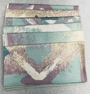 NWOT S/6 Cloth Napkins, Plum-Sage-Butter-Crm, Cotton, Abstract Pattern, 17" Sq. - Picture 1 of 8