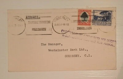 1953 South West Africa stamps & cover & cache INSUFFICIENTLY FRANKED FOR AIRMAIL - Image 1 of 2