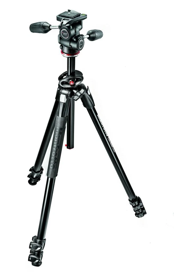 Manfrotto 290 Dual Alu Stativ mit 3-Wege-Neiger (MK290DUA3-3W)