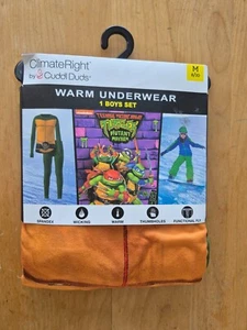 Boys Sz 8 Warm Underwear Set Summer Camping Ninja Turtle 2 Piece - Picture 1 of 2