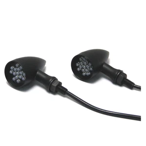 Black alloy LED turn signal light indicator Harley chopper bobber cafe custom XL - Picture 1 of 4