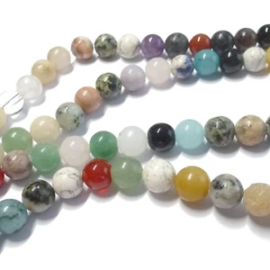 Halbedelstein Perlen rund ca. 8 mm Mix ca. 46 Stück Spacer nenad-design E076 - Bild 1 von 14