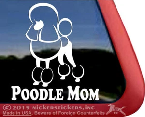 Poodle Mom | Quality Vinyl Continental Standard Poodle Dog Window Decal Sticker - Bild 1 von 1