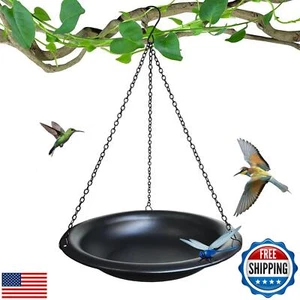 WANGIRO Vasca da Bagno per Uccellini da Esterno 11,5" Ciotola in Metallo con 15,5 in Antiruggine Ch - Foto 1 di 5