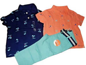 5L NWT 12-18M The Children's Place Polo Shirts & Belted Stretch Chino Pants Set - Picture 1 of 7