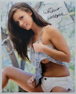 Porn Star WHITNEY WESTGATE Signed 16x20 Photo Sexy Cleavage Shorts Outdoors BAS - Picture 1 of 4