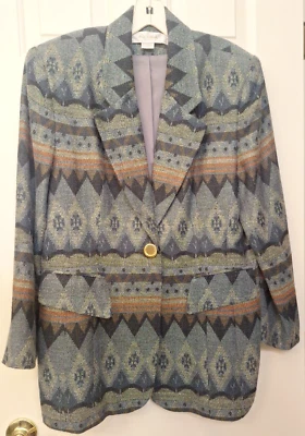 Rare Vintage LA MODA COLLECTION Europe Womens Southwest Style Blazer 44 (US 12) - Image 1 of 4