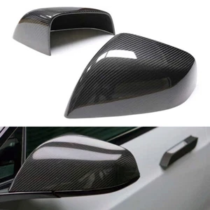 Real Carbon Fiber Side View Mirror Cover Cap Shell For Tesla Model S 2022-2023 - Picture 1 of 7