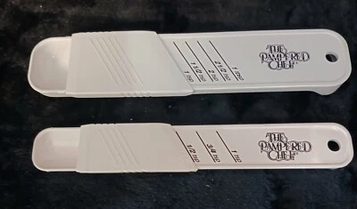 Two Pampered Chef Adjustable Measuring Spoons White - Image 1 of 4