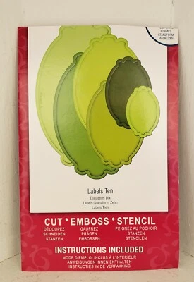 Spellbinders Nestabilities Labels Ten Cut Emboss Stencil  6 DIES  - Image 1 of 4