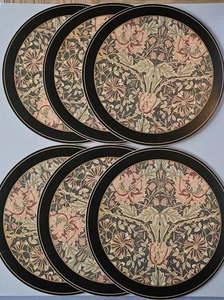 Set Of 6 pimpernel William Morris Design Round placemats Table Mats Vintage 10” - Picture 1 of 6