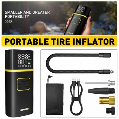 Bomba infladora eléctrica portátil AUXITO 20000mAh coche 150psi USB neumático neumático aire Foto 1 de 4