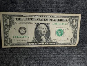 US Currency Birthday Anniversary Note Bill - $1 E08151974C August 15th 1974 - Picture 1 of 2
