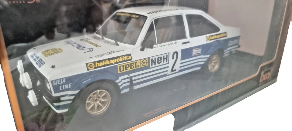 IXO 1/18 Scale Ford Escort Mk2 RS1800 Ari Vatanen 1982 Rally Sweden Car #2 - Image 1 of 4