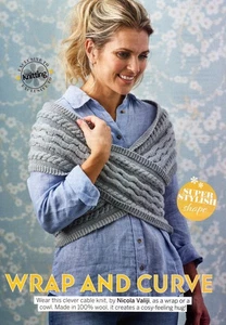 ~ Pull-Out Knitting Patterns For Lady's Beautiful Cabled Two Way Wrap or Cowl  ~ - Picture 1 of 4