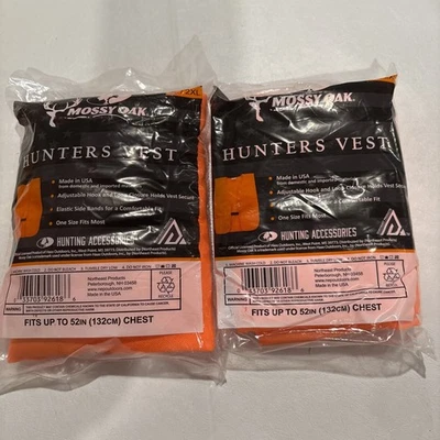 Mossy Oak Blaze Orange Hunters Vest Deer Hunting Size XL/2XL New - Image 1 of 3