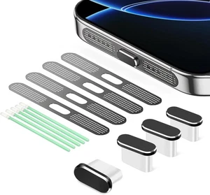 Prise Poussière USB C, Pack de 4 Couvercles de Port C, Prise de Charge Type C Noir - Photo 1 sur 6