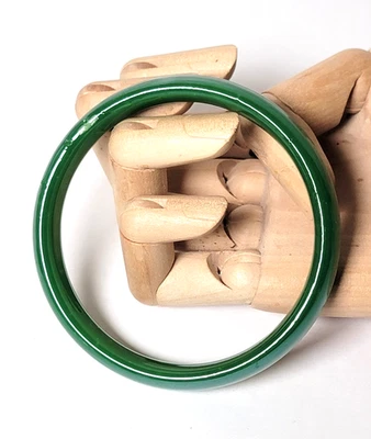 Moda Brazalete Pulsera Puño de Vidrio Verde Apilable Superficie Sólida Manchas Foto 1 de 4