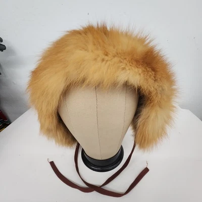 VINTAGE LORA RED FOX FUR CHINSTRAP APRES BONNET HAT WOMEN'S ONE SIZE  - Image 1 of 4