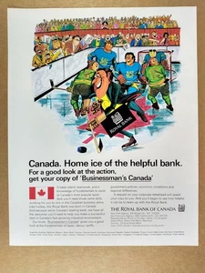 1974 Royal Bank of Canada hockey illustration vintage print Ad - Picture 1 of 1