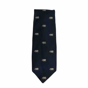 J. Press “The Beaufort Knot” Silk Ties Rhino Embroidered Made in England - Flaw - Picture 1 of 7